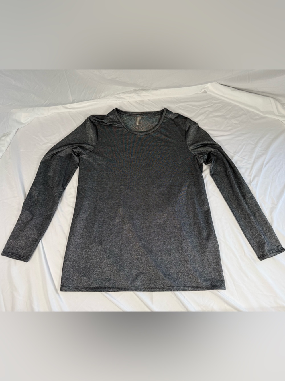 Banana Republic Long Sleeve Metallic Silver Top